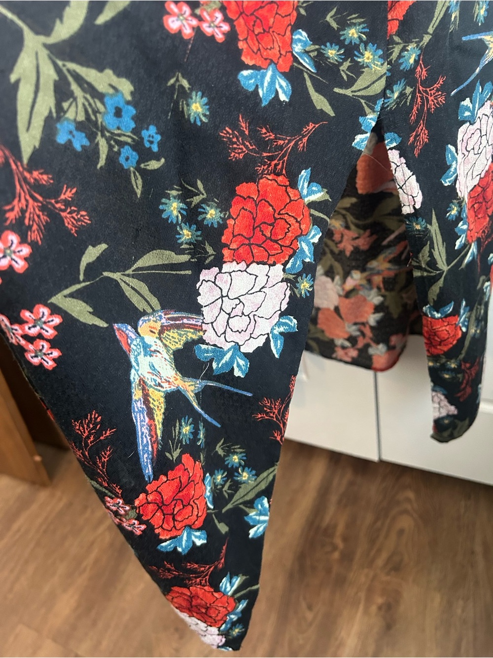 Gibson Latimer Black Floral & Bird-Accent Kimono - Picture 4 of 8